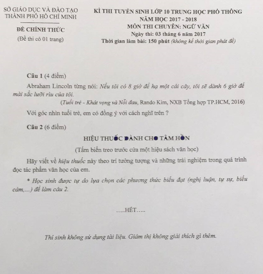 de thi cac mon chuyen,  tuyen sinh vao 10,  truong cong,  truong chuyen,  TP.HCM anh 2