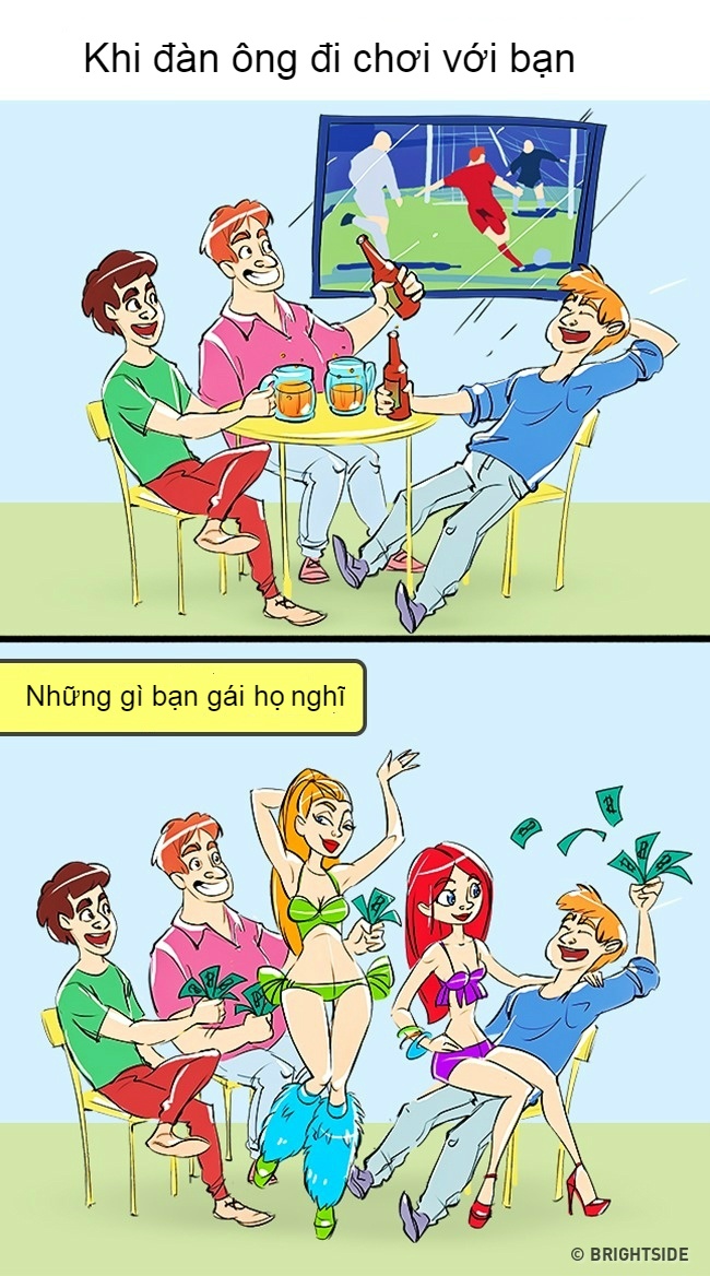 Tranh hài hước về đàn ông và phụ nữ ảnh 1 Tranh hai huoc ve dan ong va phu nu anh 1