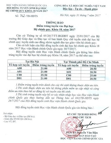 diem chuan dai hoc 2017 anh 1