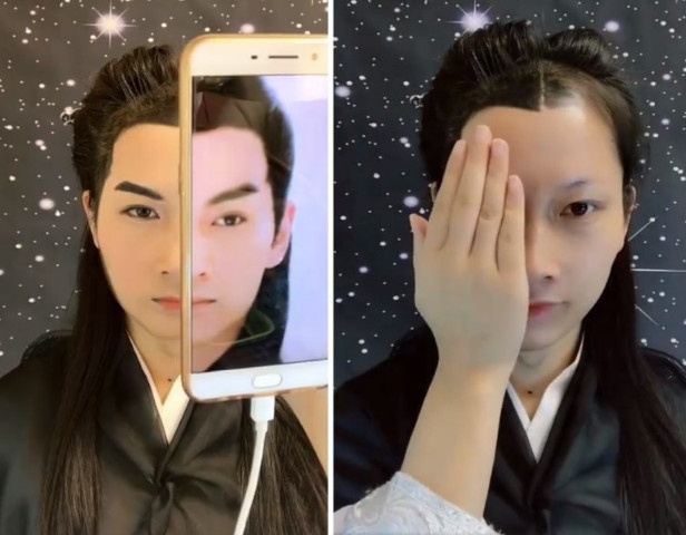 Co gai Trung Quoc 'noi nhu con' nho tai hoa trang y nhu that hinh anh