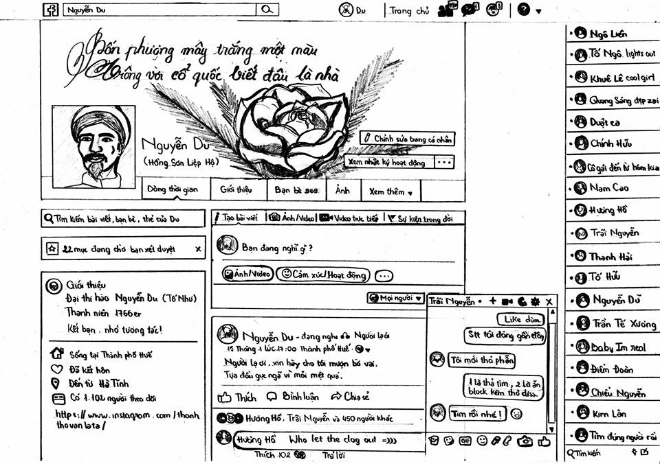 Khi Nguyen Du, Nguyen Trai 'len' Facebook hinh anh