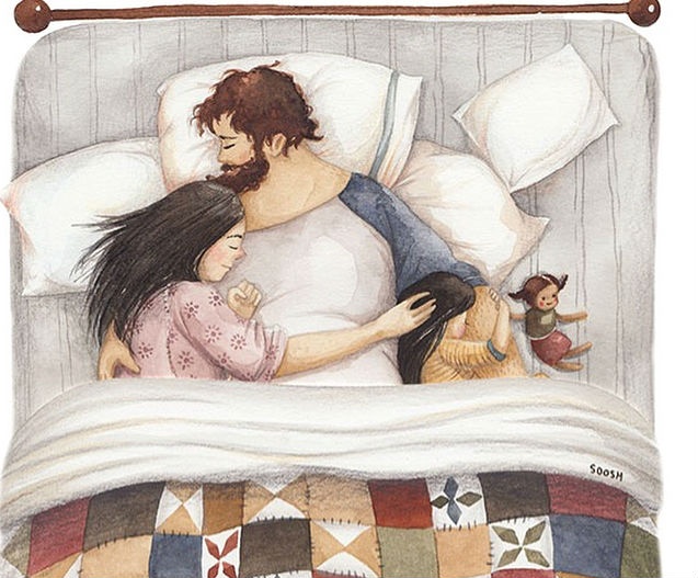 Bo tranh ve gia dinh cham toi cam xuc nguoi xem hinh anh