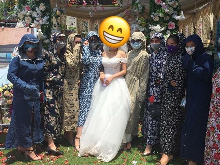 Nang 37 do C, hoi chi em Quang Ninh mac 'do ninja' di dam cuoi hinh anh