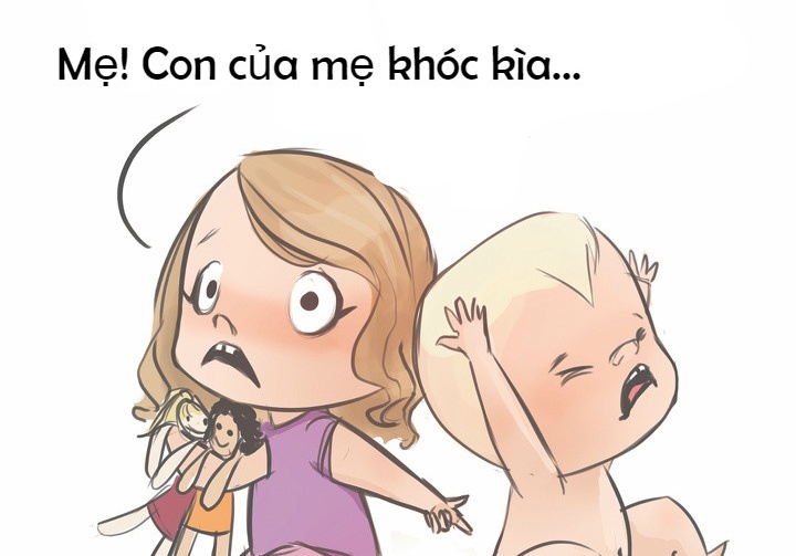 Bo tranh noi kho cua ba me co nhieu con nho hinh anh