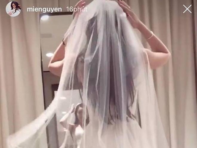 Hot girl Mie Nguyen khoe anh vay cuoi sau gan mot thang duoc cau hon hinh anh