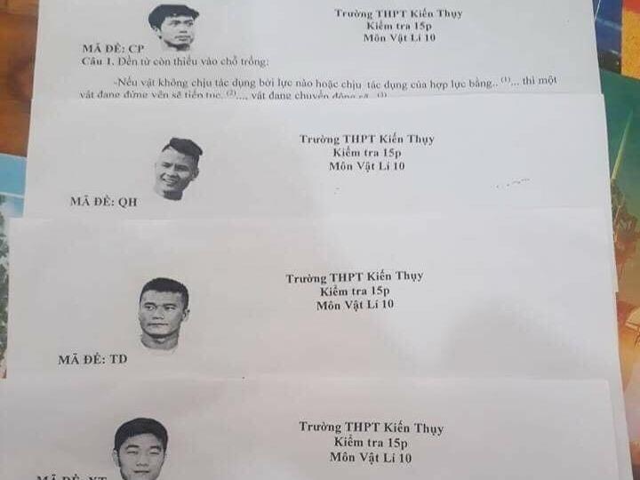 Thay giao Hai Phong dung ten Quang Hai, Tien Dung lam ma de thi Vat ly hinh anh