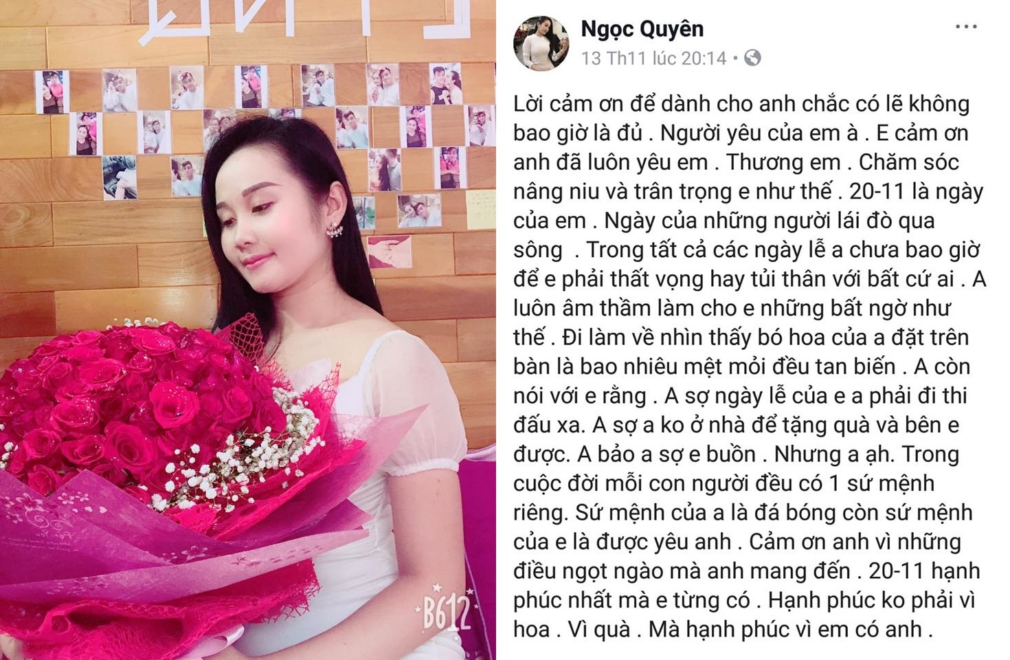 cầu thủ Tiến Linh tặng quà bạn gái giáo viên ảnh 1 cau thu Tien Linh tang qua ban gai giao vien anh 1