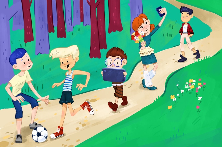 Do ban doan duoc ten 5 dua tre trong buc tranh nay hinh anh