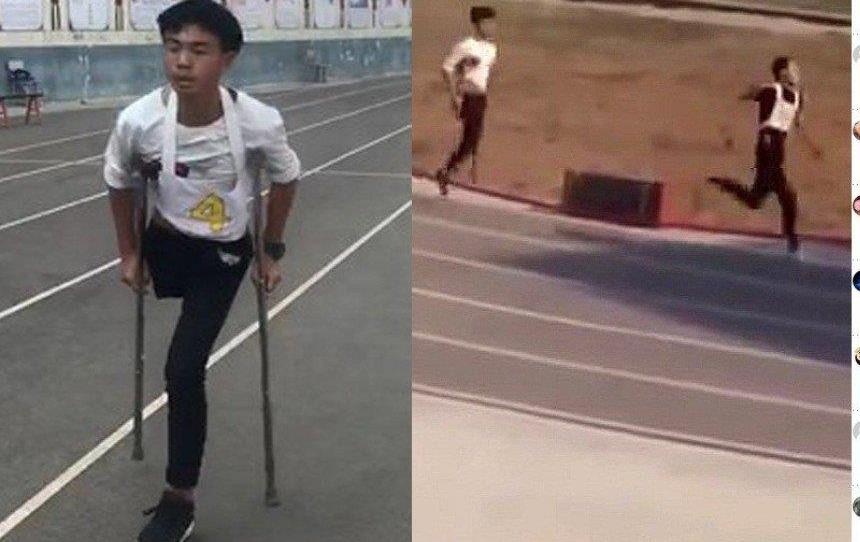 Nam sinh mot chan thi chay 1.000 m gay sot mang xa hoi tai Trung Quoc hinh anh
