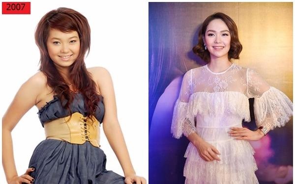 Nhan sac Ngoc Trinh, Ha Ho, Dong Nhi thay doi the nao sau 10 nam hinh anh