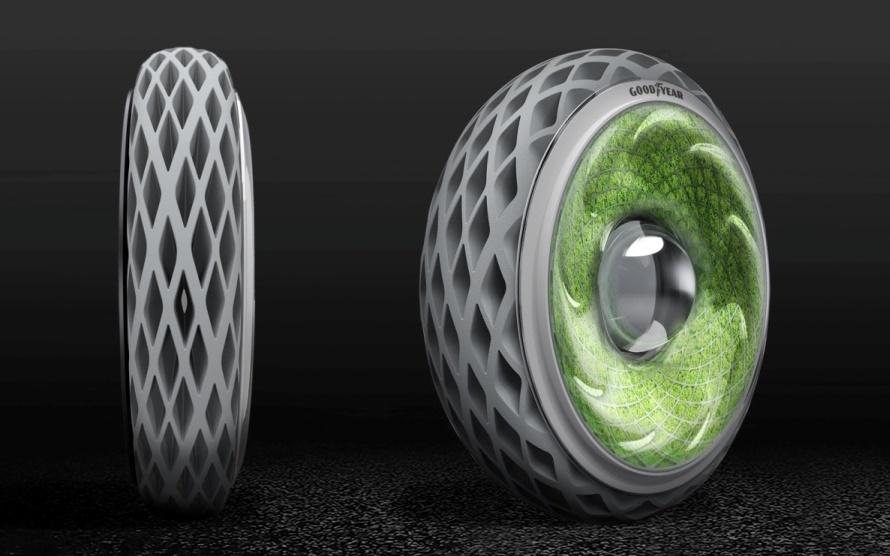 Lop xe cua tuong lai - cay moc ben trong, bao ve moi truong hinh anh