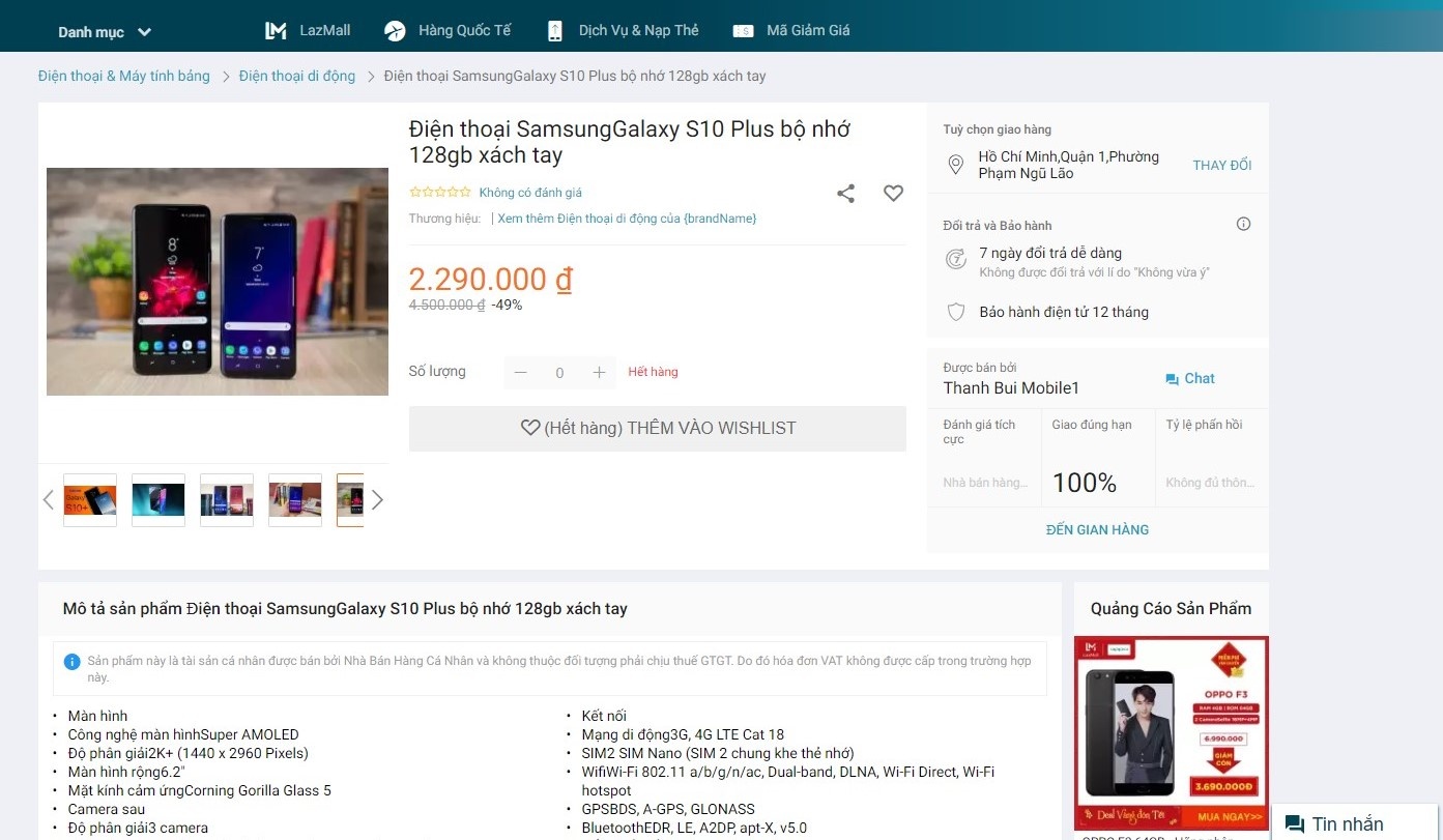 Galaxy S10+ ban tai Viet Nam anh 1