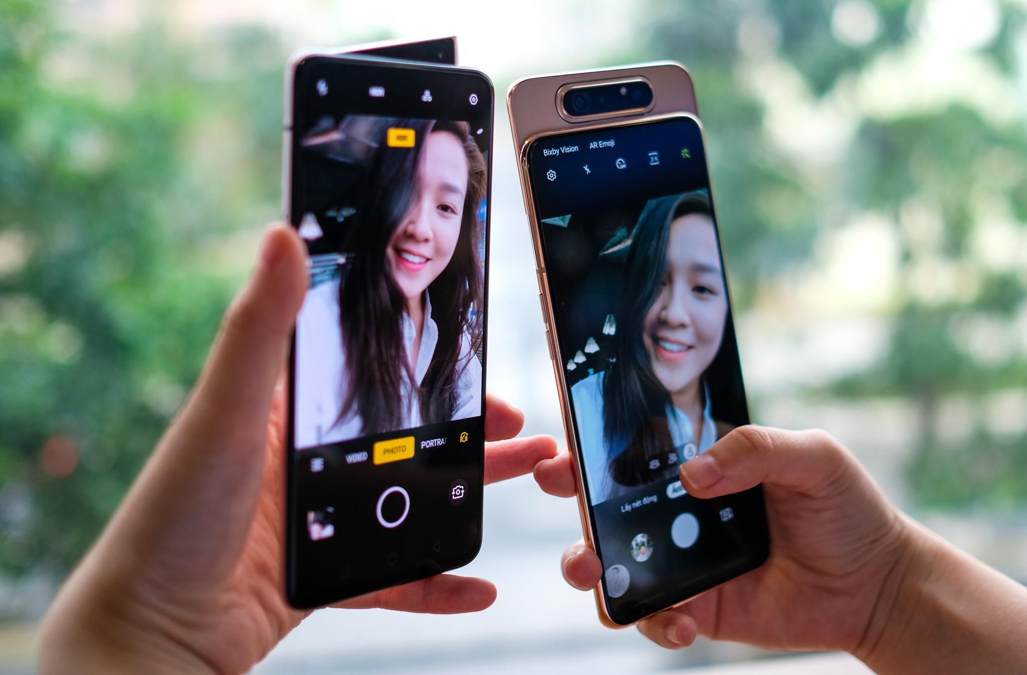 Galaxy A80 do dang voi Oppo Reno - 2 di dong dang chu y tam 15 trieu hinh anh