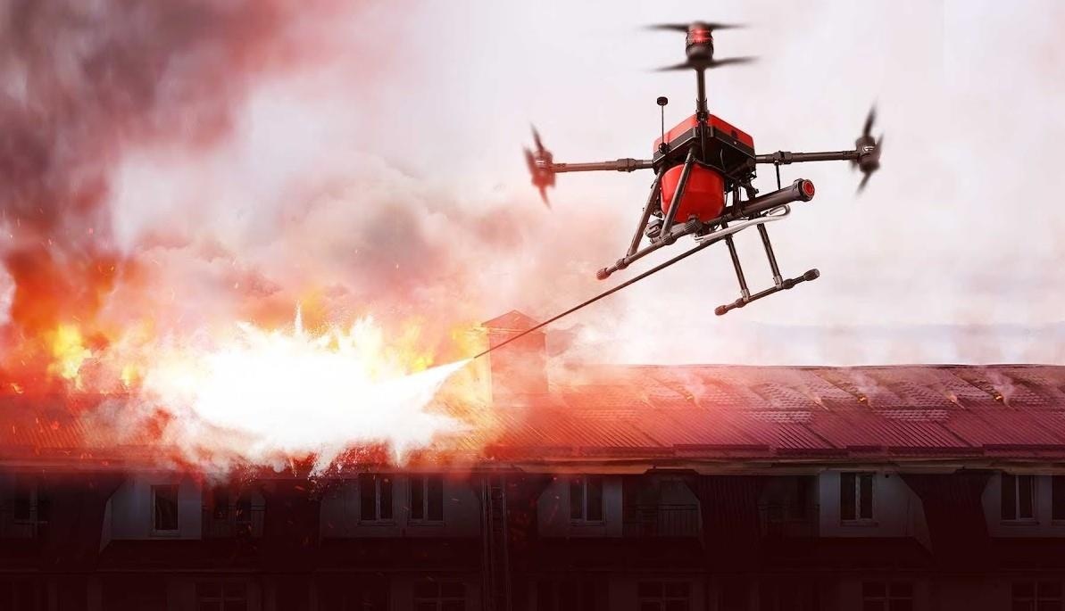 Drone phun nuoc, dap tat dam chay hoat dong nhu the nao? hinh anh