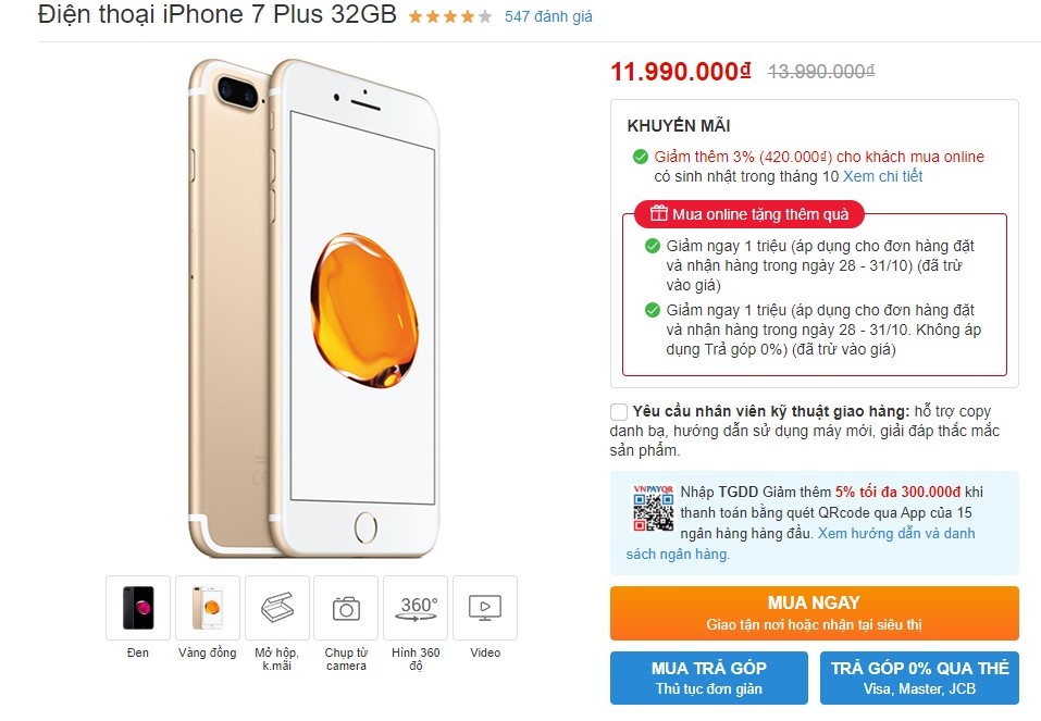 gia iPhone 7 Plus tai Viet Nam anh 1