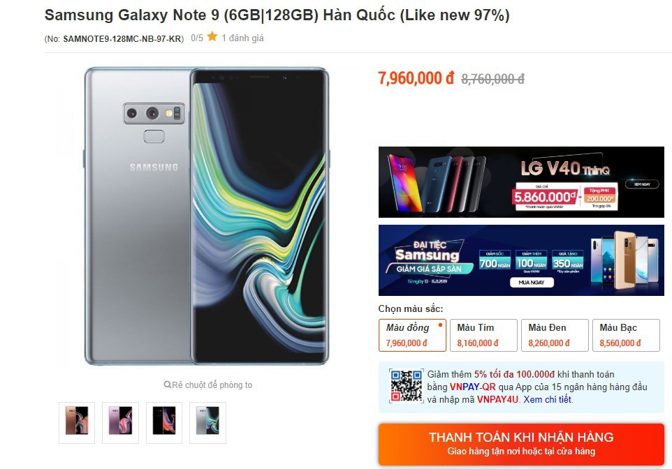 Galaxy Note9 giam gia tai Viet Nam anh 1