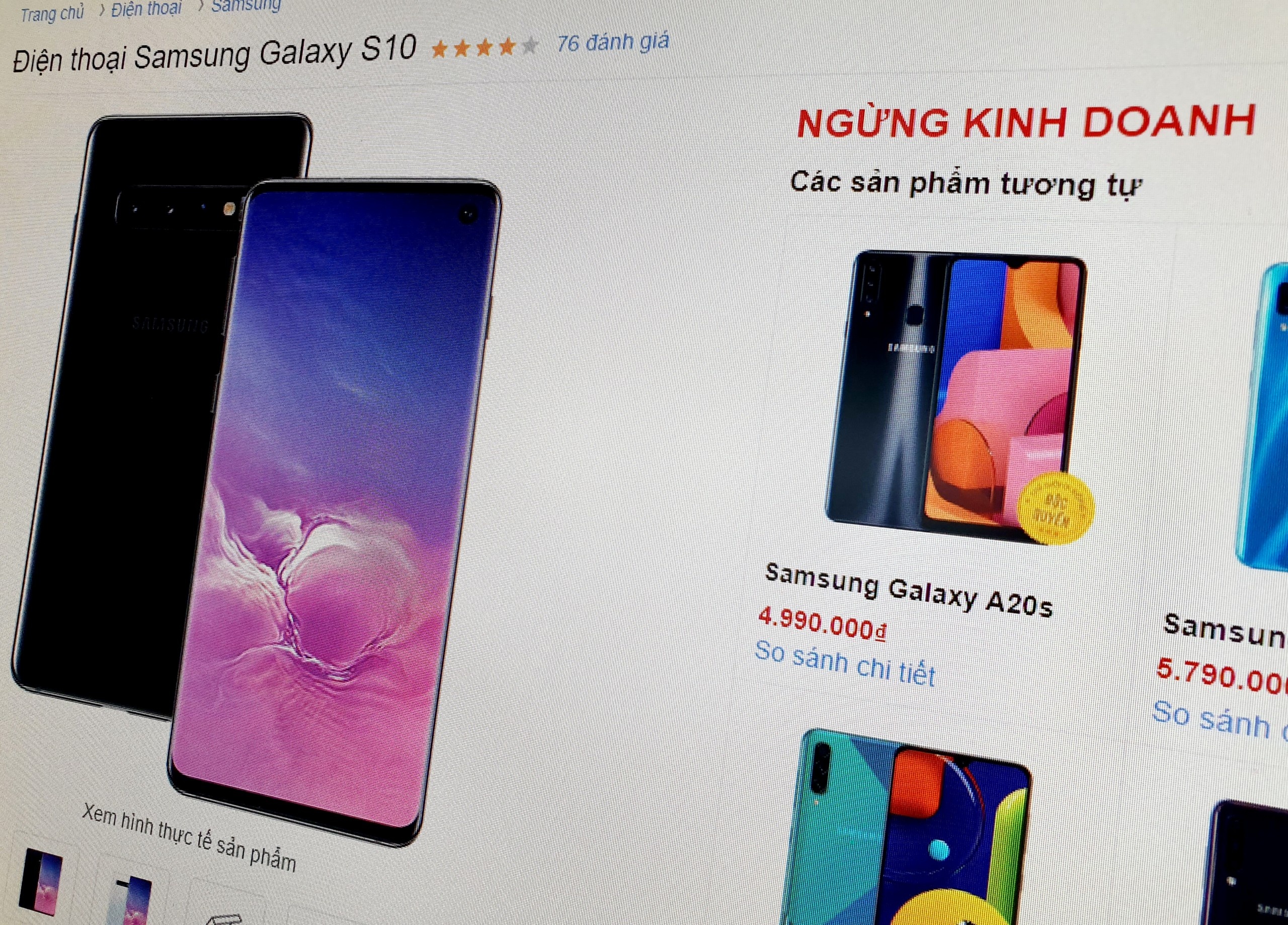Galaxy S10 ngừng bán tại Việt Nam ảnh 1 Galaxy S10 ngung ban tai Viet Nam anh 1