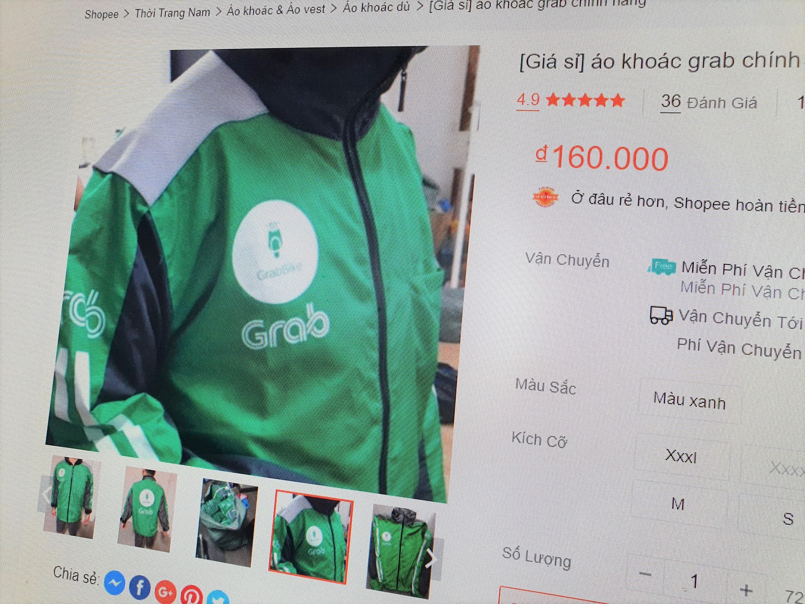 Ao GrabBike ban tran lan tren mang voi gia tu 50.000 dong hinh anh