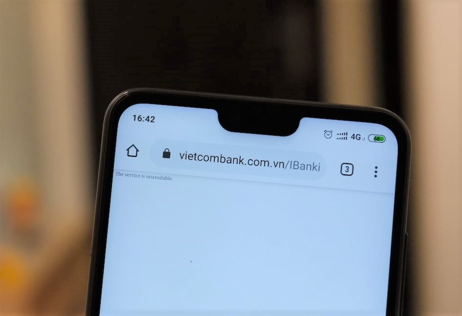 Cuoi nam, website Internet Banking cua Vietcombank khong truy cap duoc hinh anh