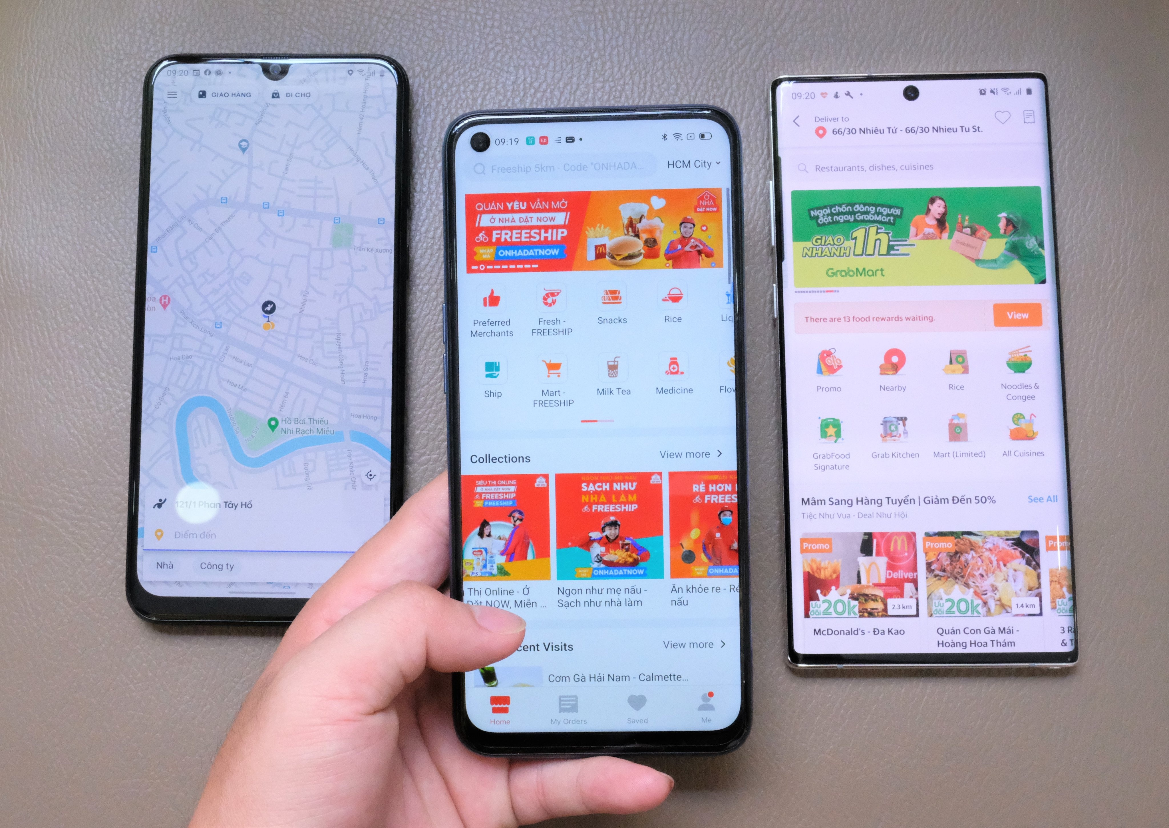 Thu di cho ho o TP.HCM: Grab tien dung, Now, Be chon tung mon hinh anh