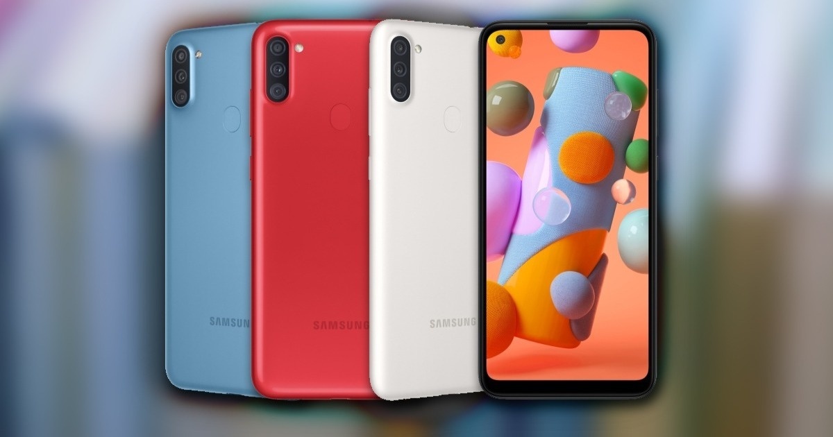 Galaxy A11 len ke VN - smartphone gia re dau tien co man hinh duc lo hinh anh