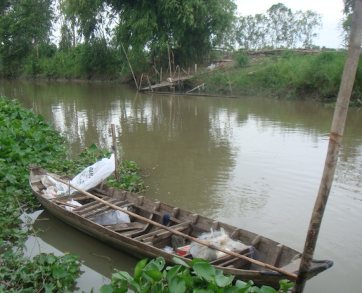 Nhau xin ngu tren ghe, roi xuong kenh chet duoi hinh anh