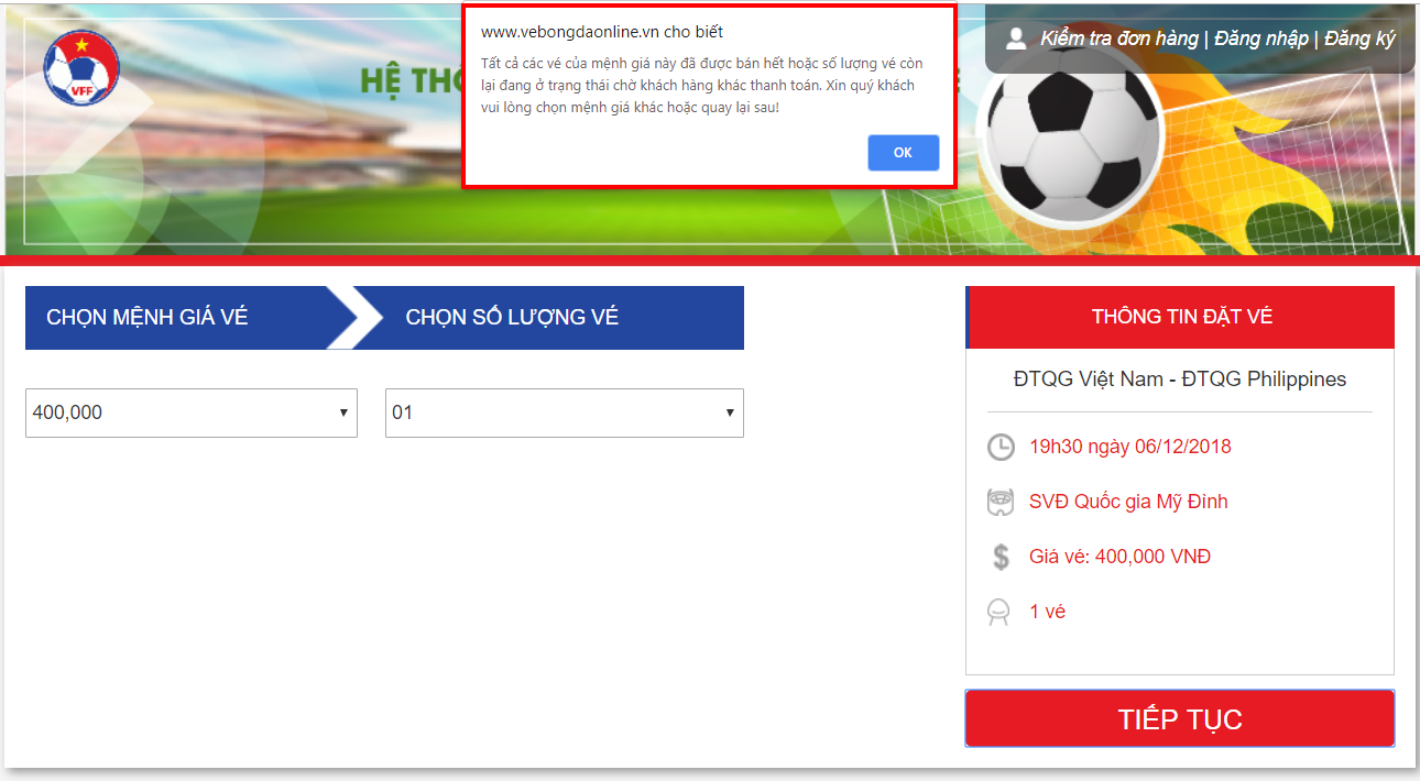 VFF,  ban ve online,  ban ket AFF Cup 2018,  Doi tuyen Viet Nam,  AFF Cup 2018 anh 1