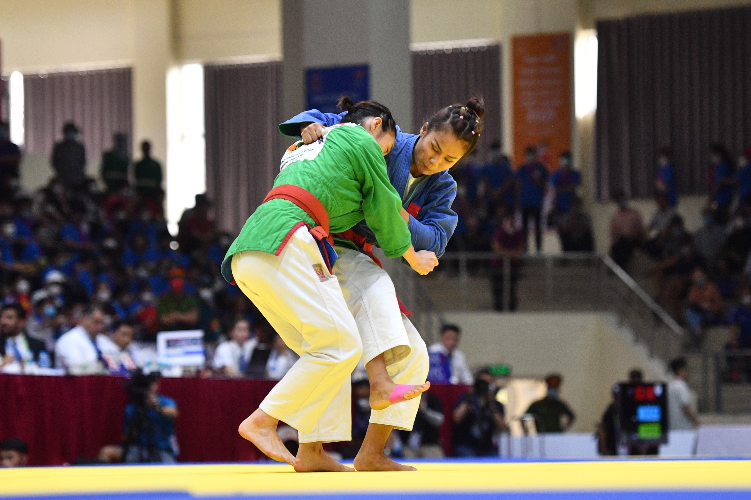 Nha vo dich kurash SEA Games 31 tap muay cung chong khi bi cach ly anh 1