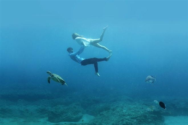 Theo Buzzfeed, ý tưởng thực hiện bộ ảnh cưới dưới biển không phải của cô dâu hay chú rể, mà là của cặp vợ chồng nhiếp ảnh gia Adam và Shawn-Marie Ravazzano. (ảnh: Buzzfeed)