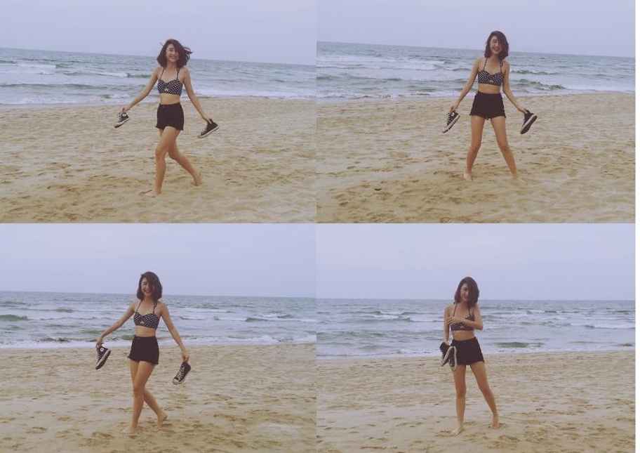 Cô nàng thỏa sức tạo dáng với nhiều sắc thái biểu cảm khác nhau.