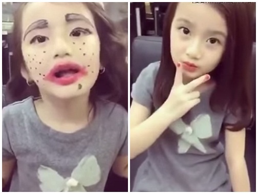 Be gai 6 tuoi hoa thien nga trong vong 1 giay hinh anh