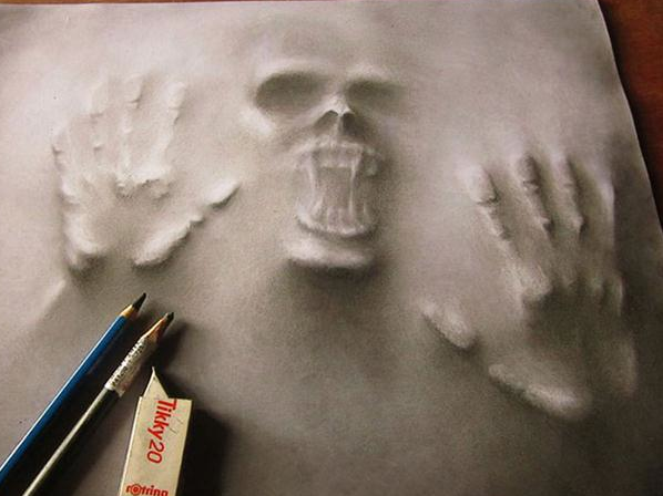 9X ve tranh 3D bang but chi theo phong cach sieu thuc hinh anh