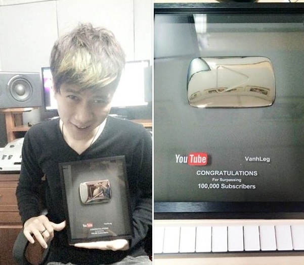 Tương tự Lynk Lee, hiện tượng nhạc chế Vanh Leg cũng nhận được nút Play bạc vào cuối năm 2014.