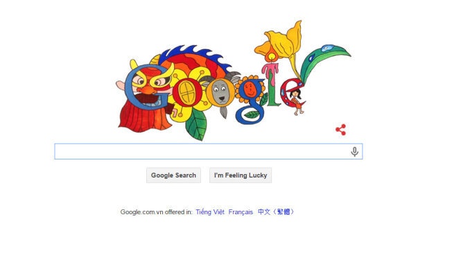 Tác phẩm Doodle Đón Xuân Ất Mùi của Lê Hiếu. Ảnh: Google