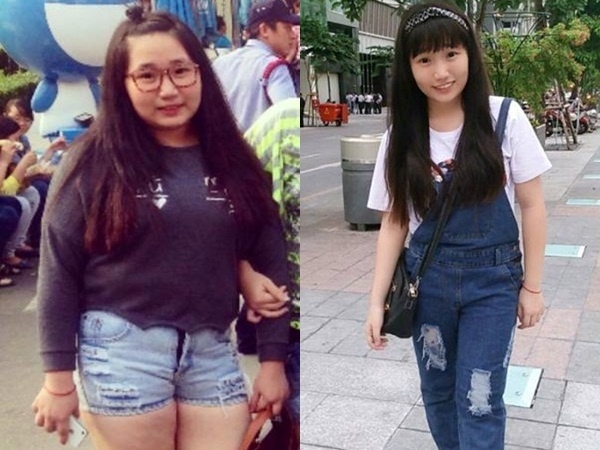 Hình ảnh trước và sau khi giảm cân của Kim Thanh. Ảnh: NVCC