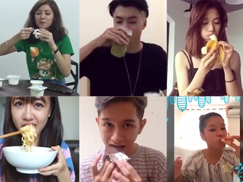 Thu thach an uong trong vong 1 phut cua hot teen Viet hinh anh