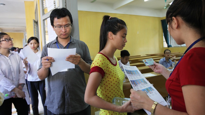 Thí sinh trong kỳ thi THPT quốc gia 2015. (Ảnh: Lê Anh Dũng).