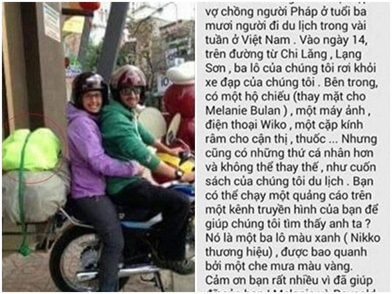 cặp người Pháp mất đồ ảnh 1 cap nguoi Phap mat do anh 1