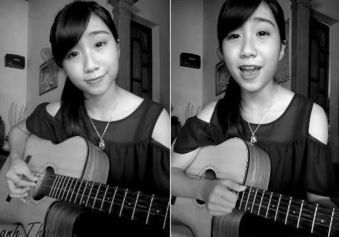 Nu sinh Ha Tinh vua dan vua hat mashup 10 hit Viet hinh anh