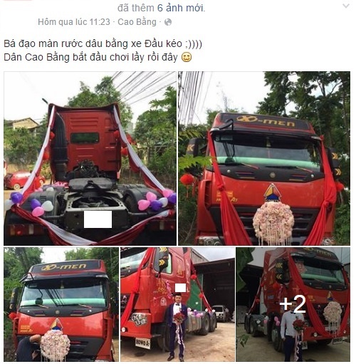 rước dâu xe đầu kéo tại Cao Bằng ảnh 1 ruoc dau xe dau keo tai Cao Bang anh 1