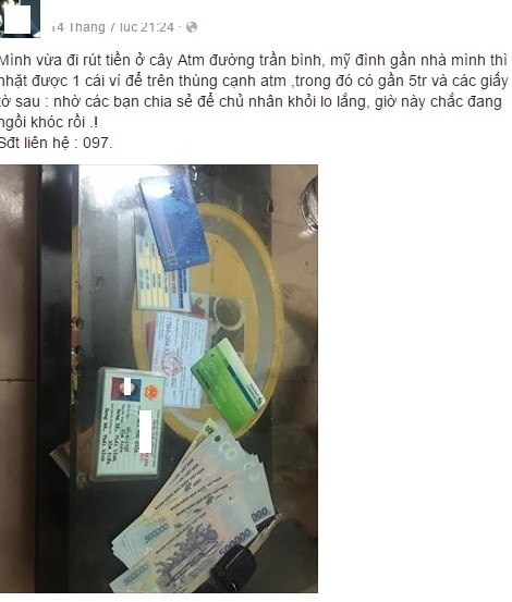chàng trai trả lại ví cho người mất ảnh 1 chang trai tra lai vi cho nguoi mat anh 1