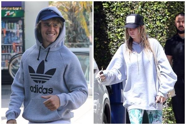 Justin Bieber va nguoi mau 22 tuoi cong khai khoac tay nhau hinh anh