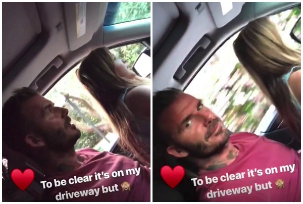 David Beckham de con gai lai xe anh 1
