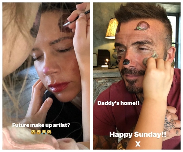 David Beckham được con gái trang điểm ảnh 1 David Beckham duoc con gai trang diem anh 1