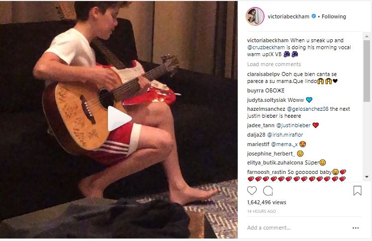 Con trai Victoria Beckham cover hit Justin Bieber anh 1