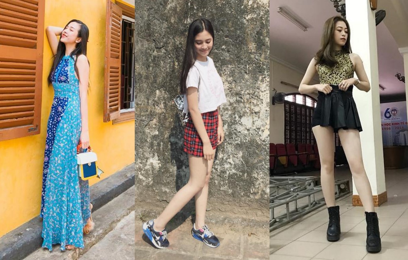 Phong cach thoi trang doi thuong cua hoa hau Tieu Vy va 2 a hau hinh anh