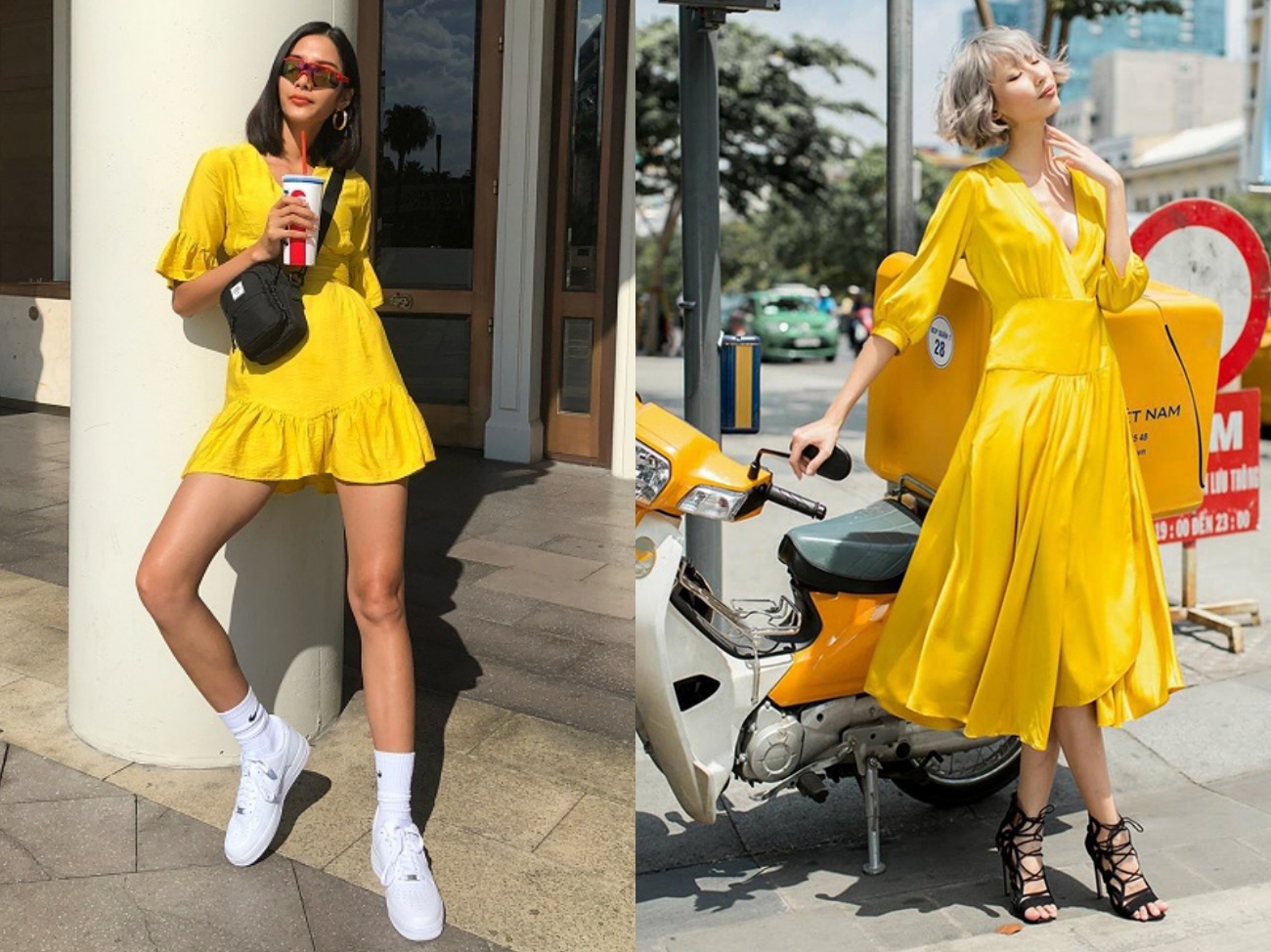 My nhan Viet goi y phoi trang phuc voi sac vang anh 2