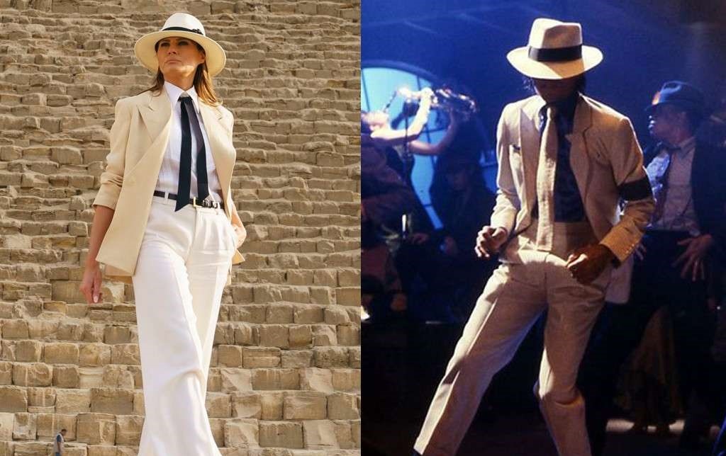 Melania Trump thay doi phong cach, duoc so sanh voi Michael Jackson hinh anh
