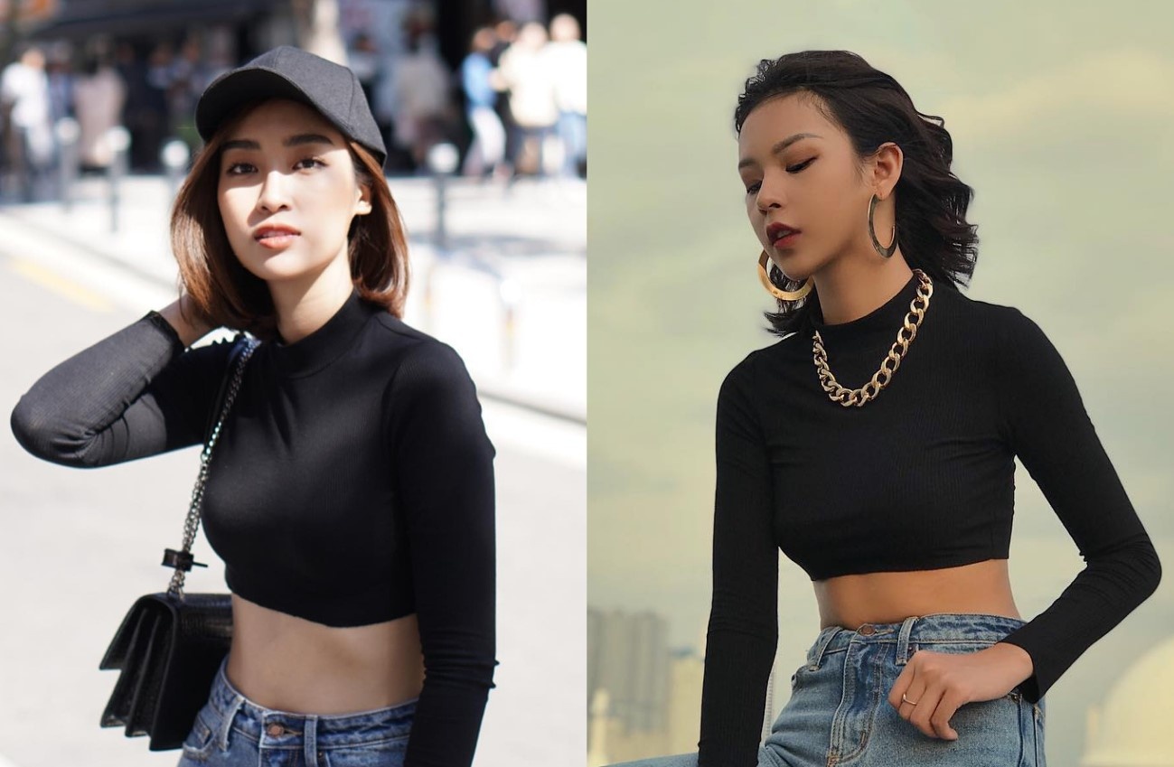 Do My Linh va dan my nhan me man crop-top tay dai hinh anh