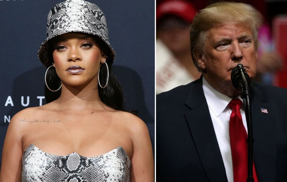 Rihanna cam ong Trump su dung nhac trong cac chien dich hinh anh